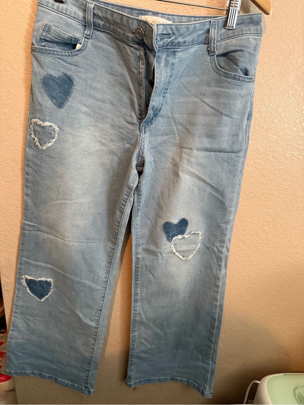 Planet Gold Light Blue Men's Jeans with Heart Patch Detail